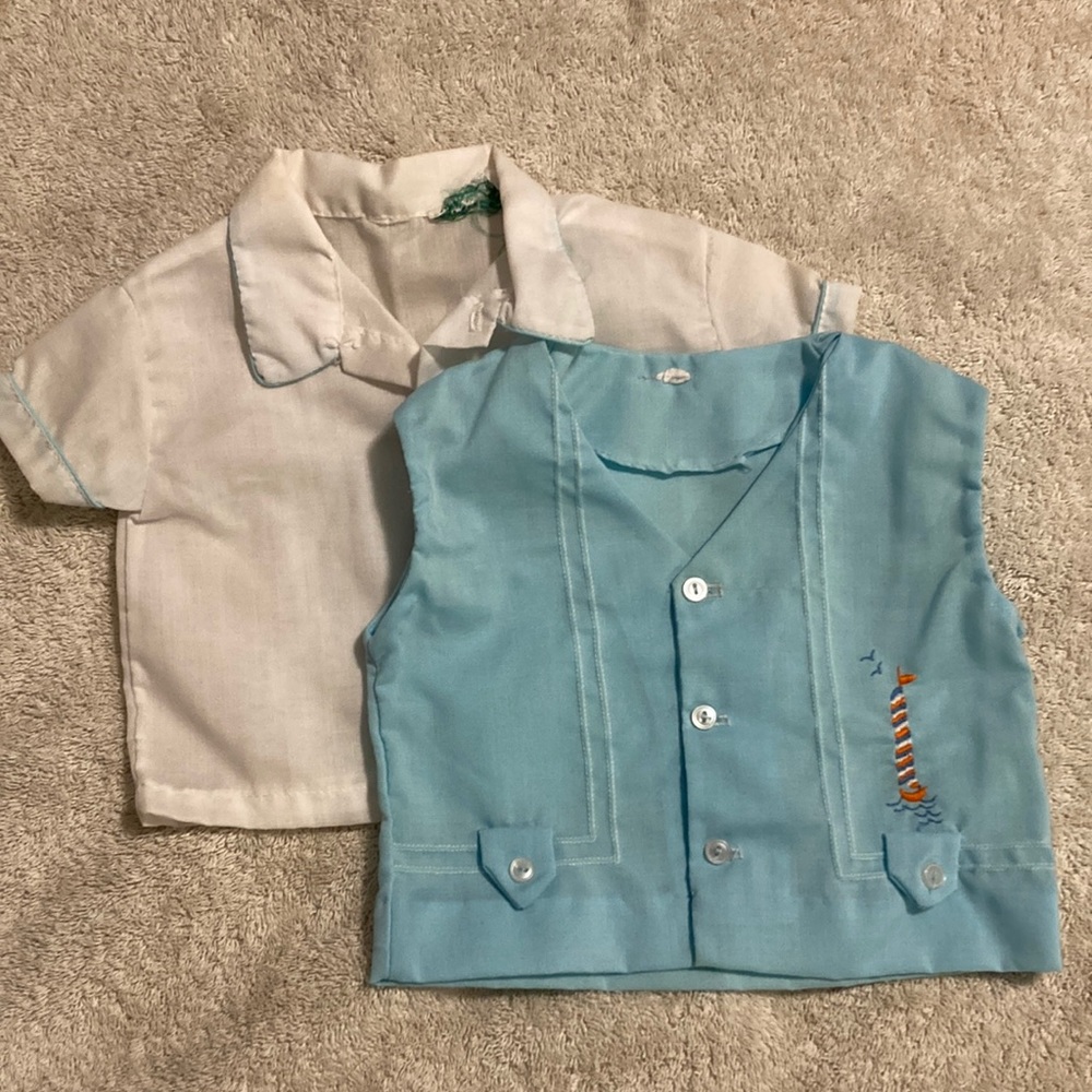 Vintage baby shirt and vest
